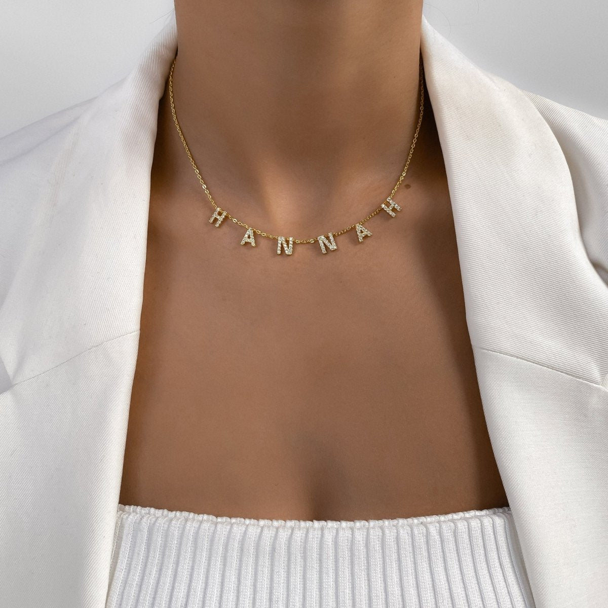 Maia Pavé Custom Name Necklace - ISMI JEWELS