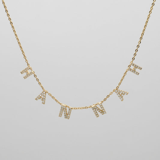 Maia Pavé Custom Name Necklace - ISMI JEWELS