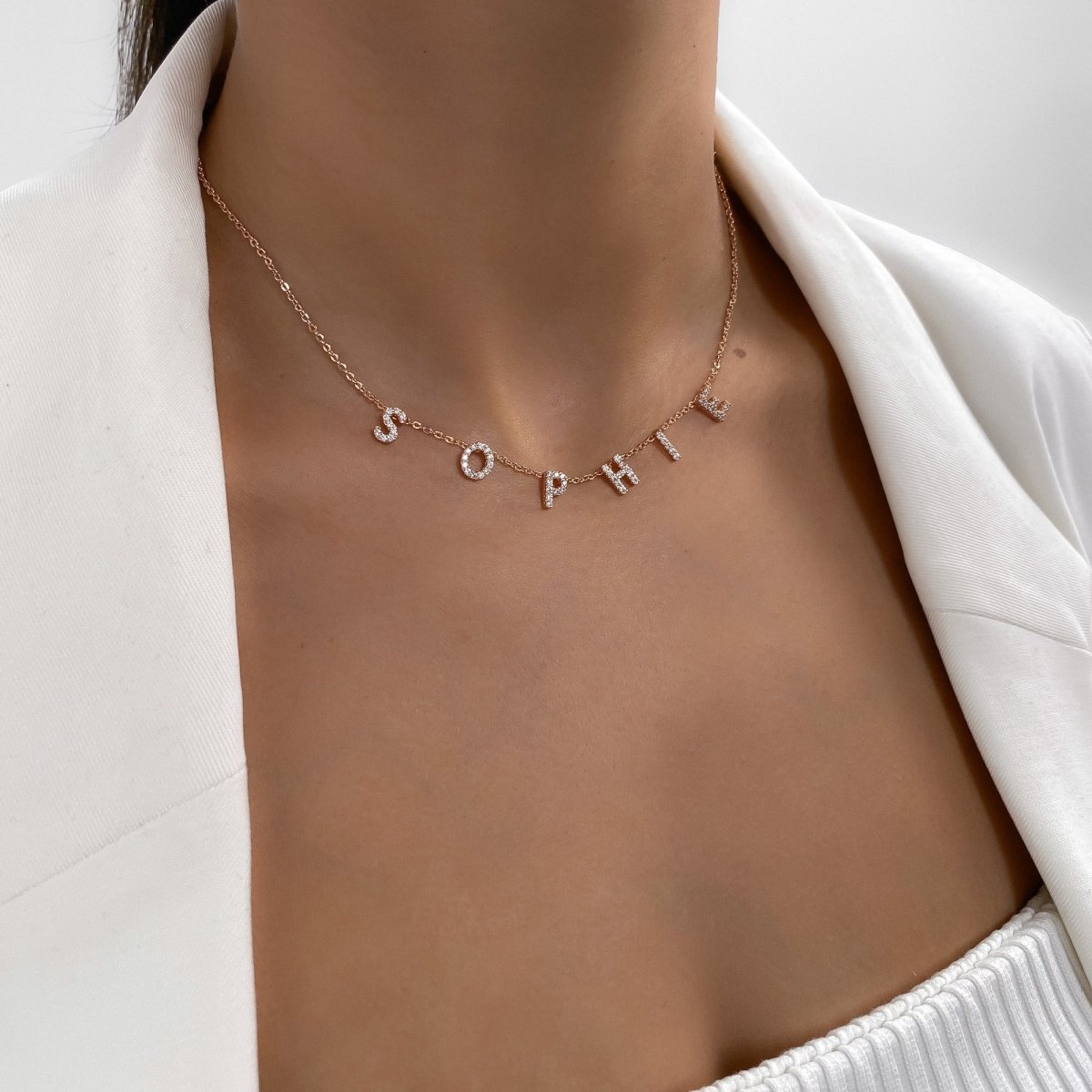 Maia Pavé Custom Name Necklace - ISMI JEWELS