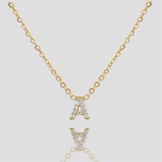 Maia Pave Initial Necklace - ISMI JEWELS