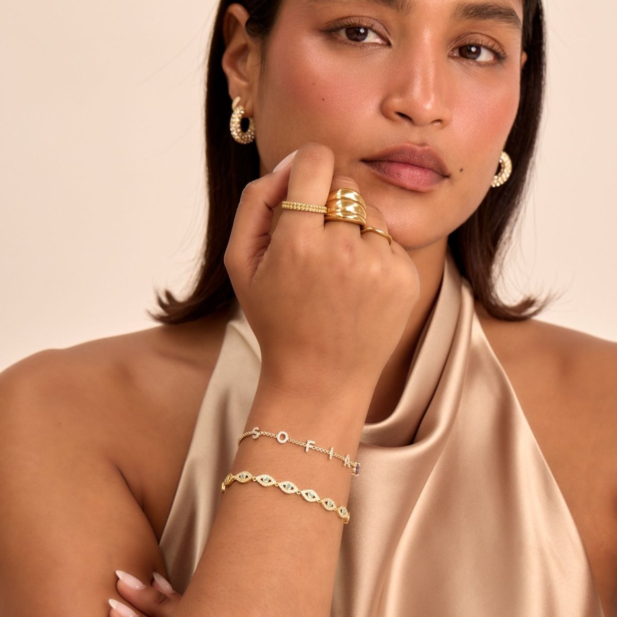Malika Eye Bracelet | Gold - ISMI JEWELS