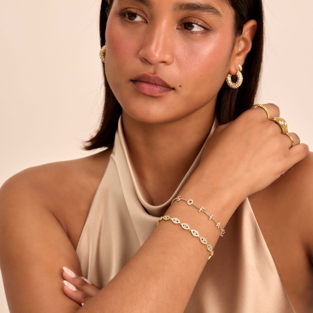Malika Eye Bracelet | Gold - ISMI JEWELS