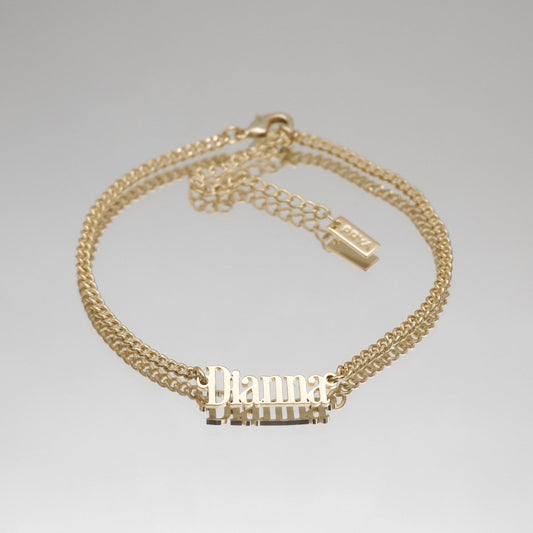 Manhattan Custom Name Anklet - ISMI JEWELS
