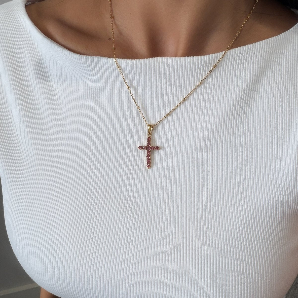 Mary Cross Necklace - ISMI JEWELS