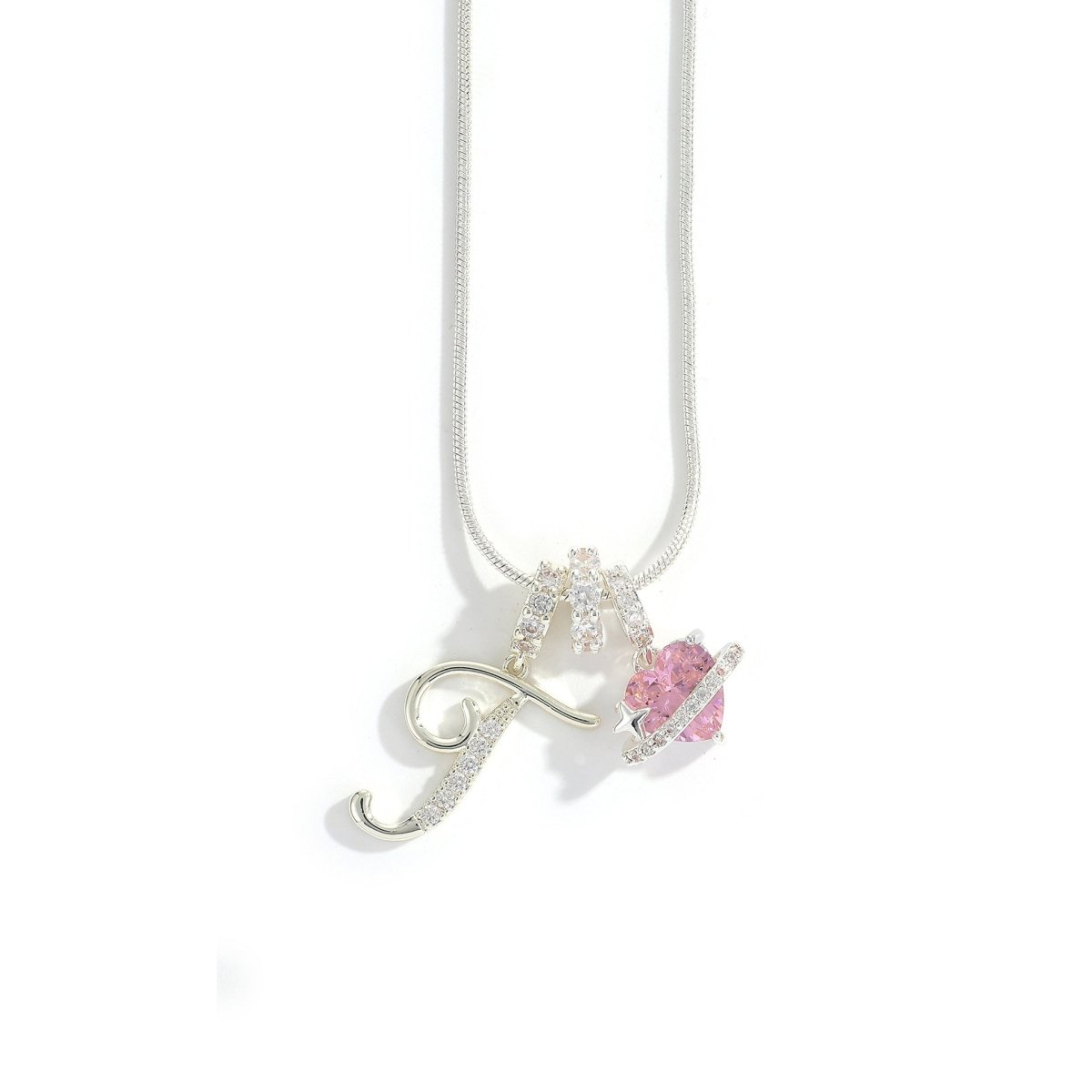 Miami Crystal Heart Initial Necklace - ISMI JEWELS