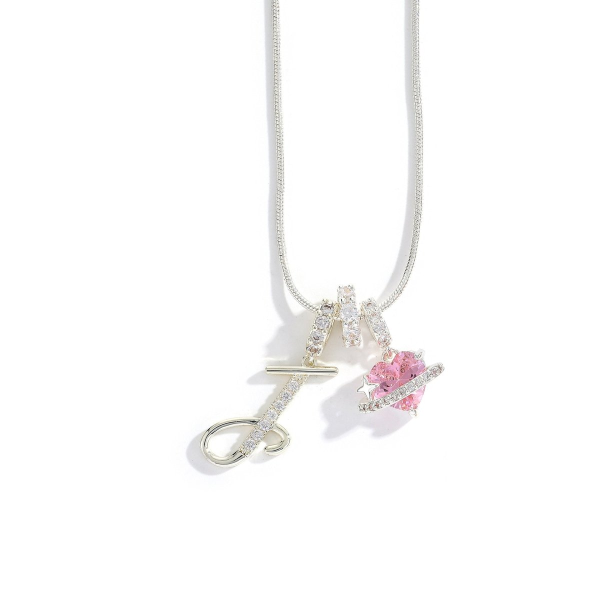 Miami Crystal Heart Initial Necklace - ISMI JEWELS