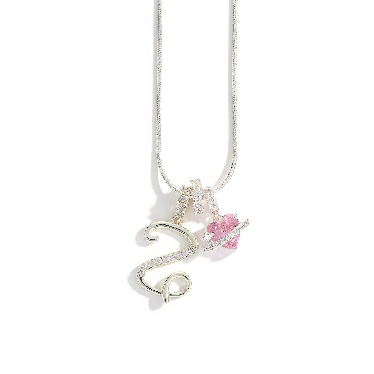Miami Crystal Heart Initial Necklace - ISMI JEWELS