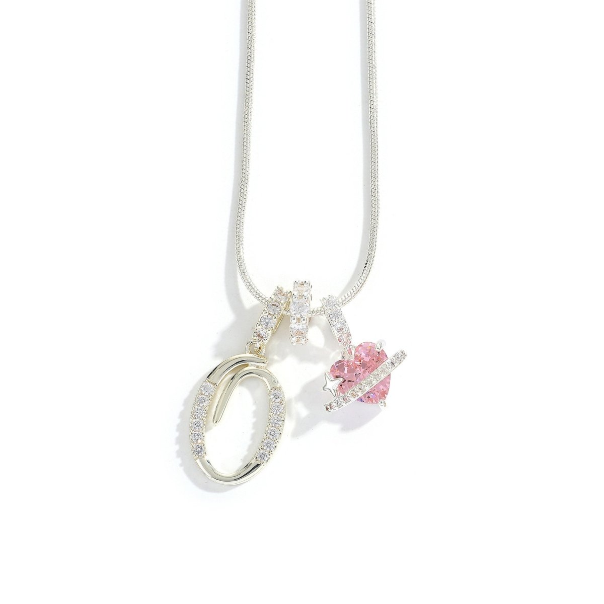 Miami Crystal Heart Initial Necklace - ISMI JEWELS