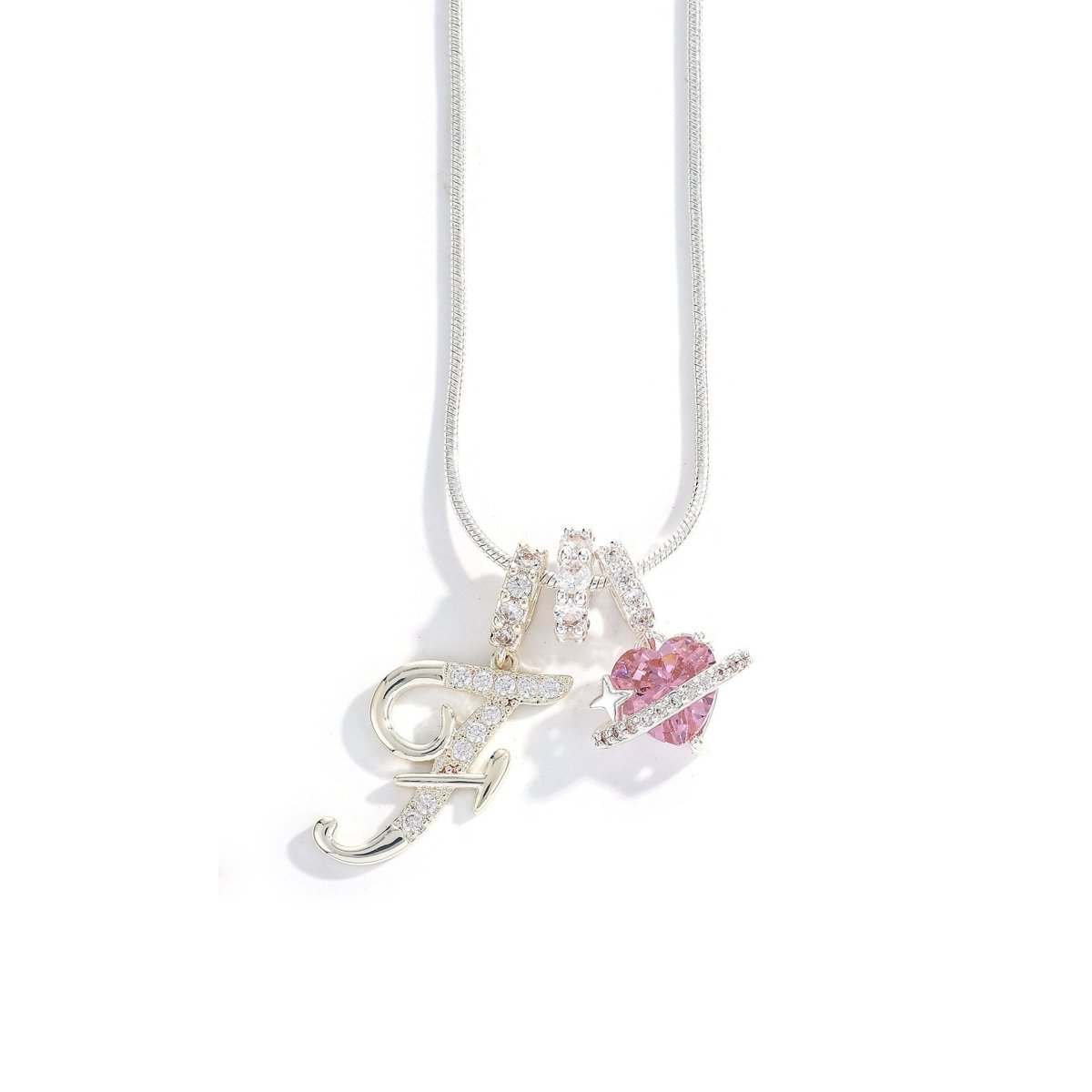 Miami Crystal Heart Initial Necklace - ISMI JEWELS