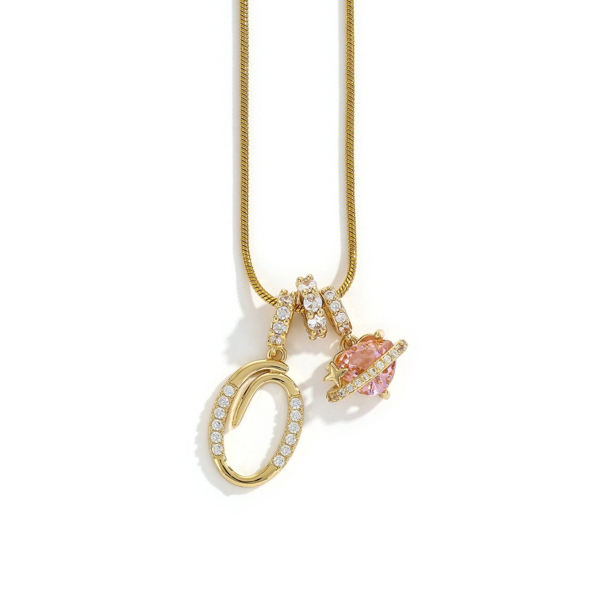 Miami Crystal Heart Initial Necklace - ISMI JEWELS