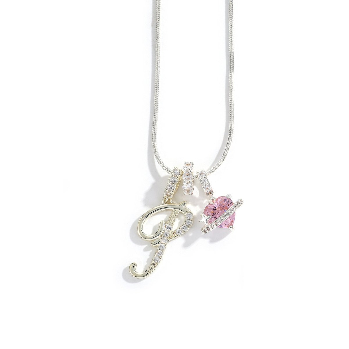 Miami Crystal Heart Initial Necklace - ISMI JEWELS