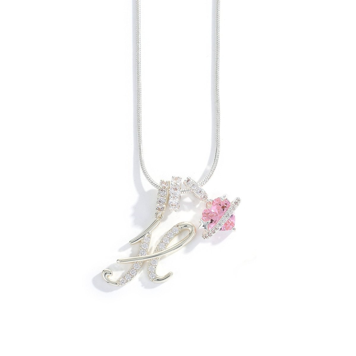 Miami Crystal Heart Initial Necklace - ISMI JEWELS