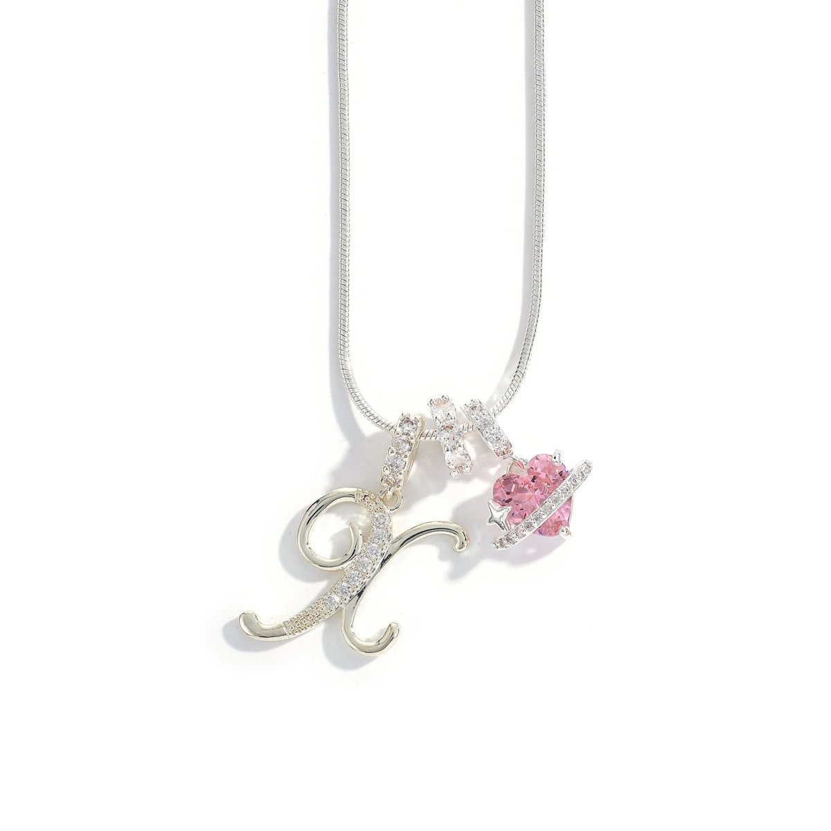 Miami Crystal Heart Initial Necklace - ISMI JEWELS