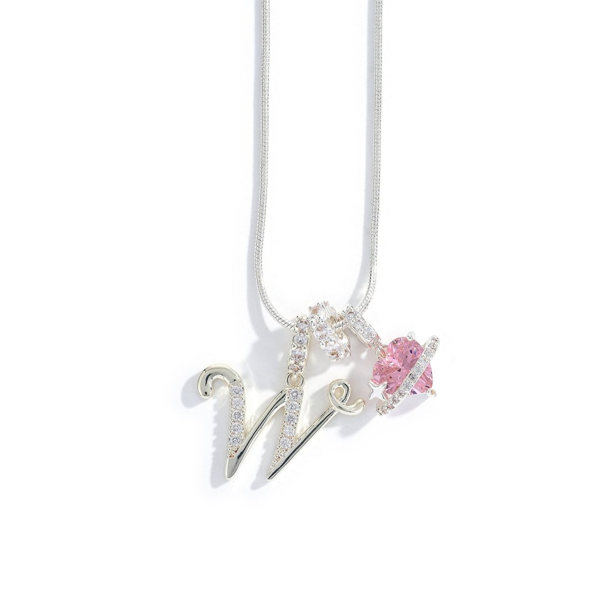 Miami Crystal Heart Initial Necklace - ISMI JEWELS