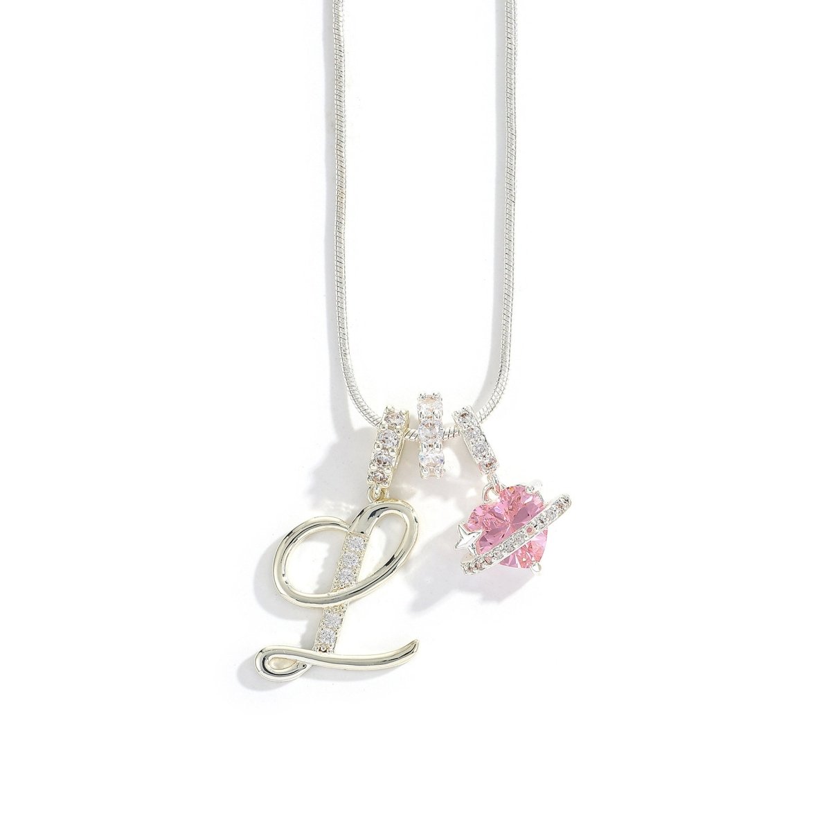 Miami Crystal Heart Initial Necklace - ISMI JEWELS