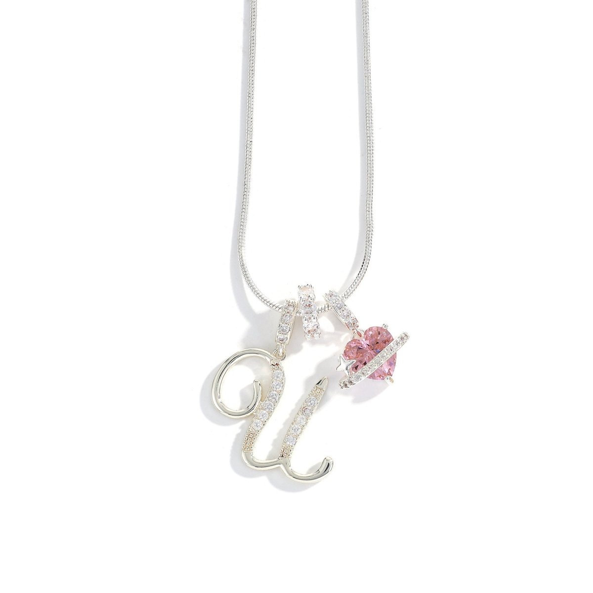 Miami Crystal Heart Initial Necklace - ISMI JEWELS