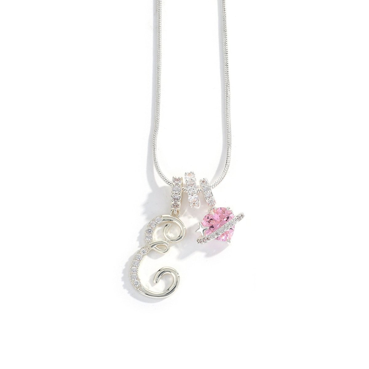 Miami Crystal Heart Initial Necklace - ISMI JEWELS