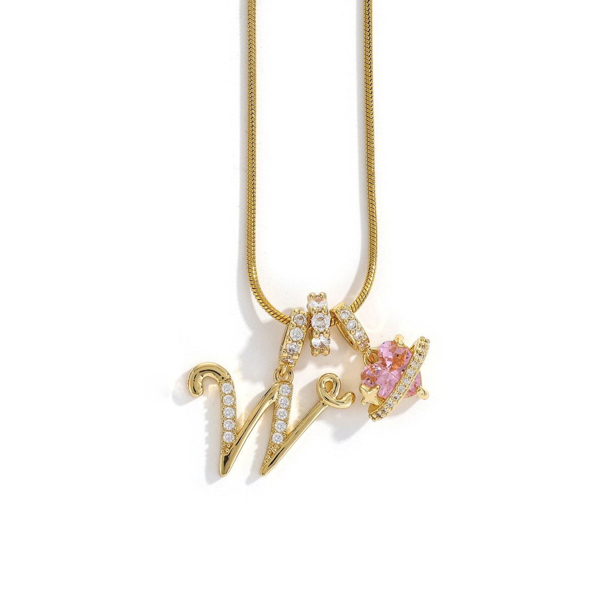 Miami Crystal Heart Initial Necklace - ISMI JEWELS