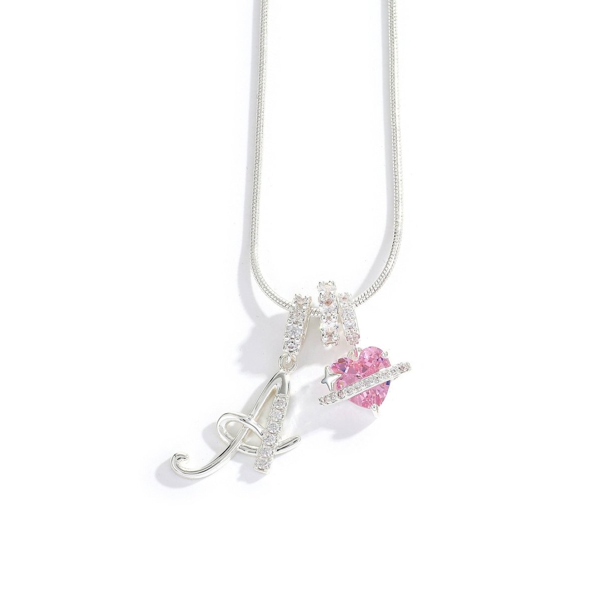 Miami Crystal Heart Initial Necklace - ISMI JEWELS