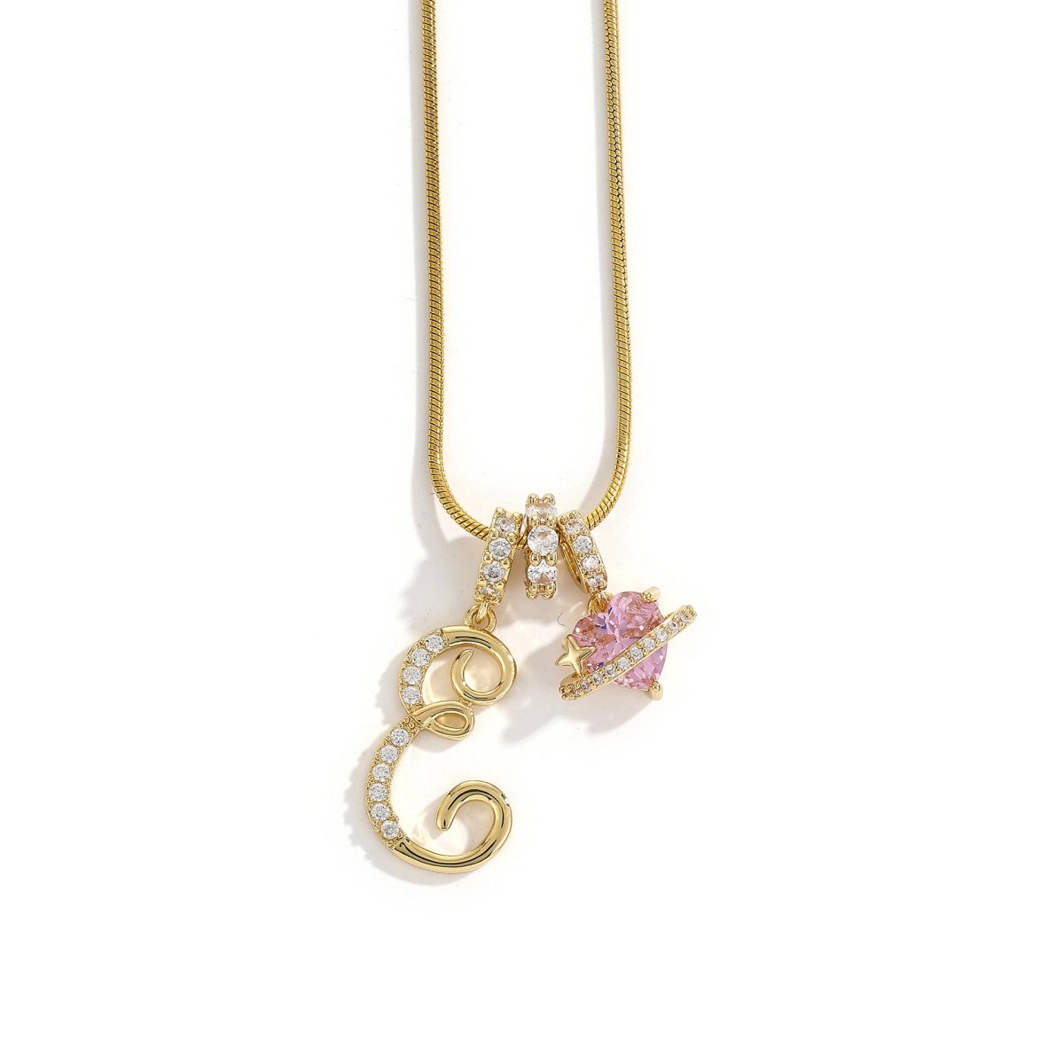 Miami Crystal Heart Initial Necklace - ISMI JEWELS