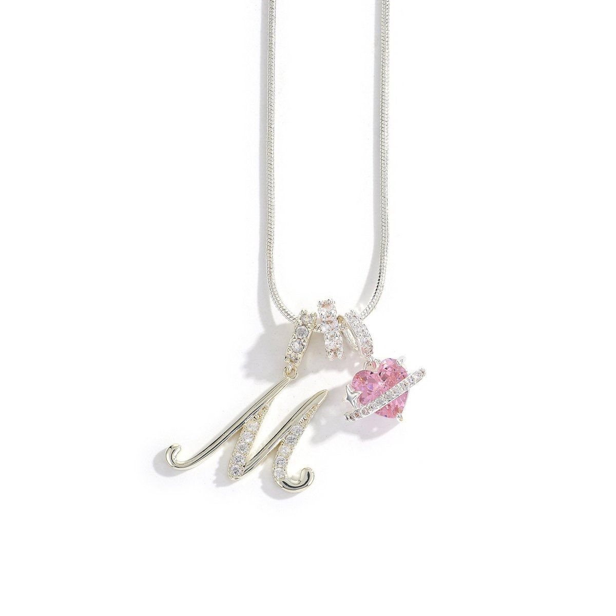 Miami Crystal Heart Initial Necklace - ISMI JEWELS