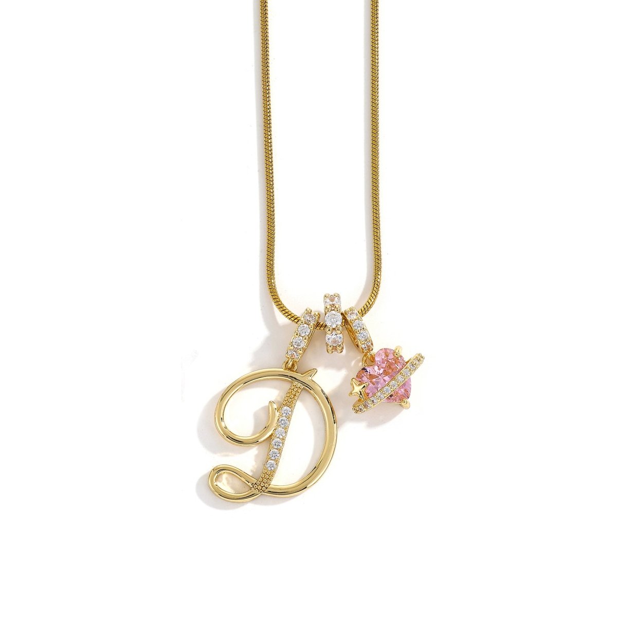 Miami Crystal Heart Initial Necklace - ISMI JEWELS