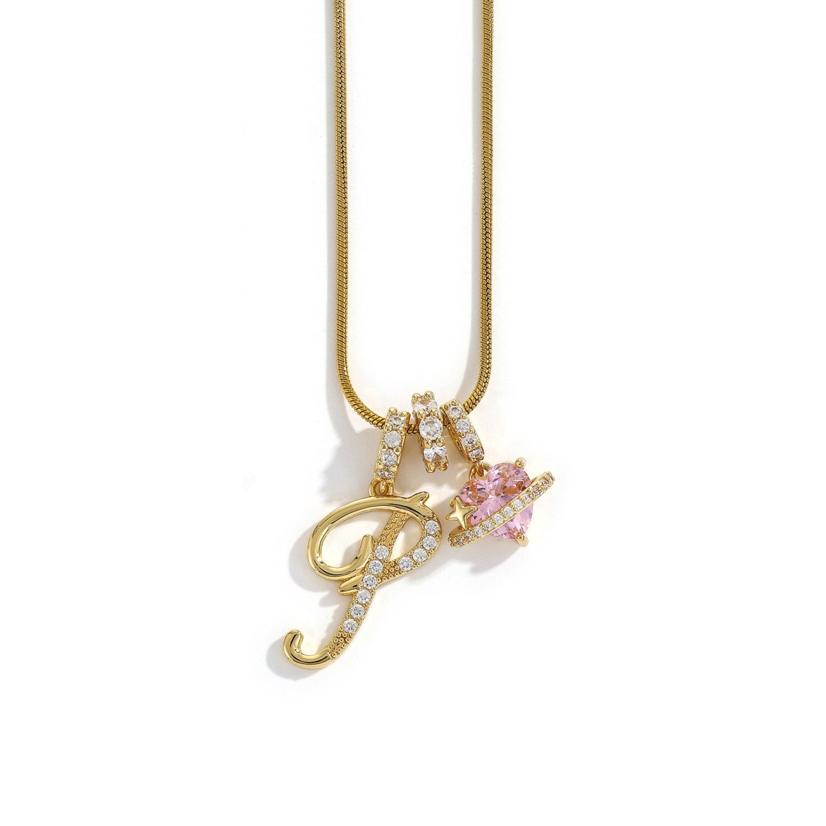 Miami Crystal Heart Initial Necklace - ISMI JEWELS