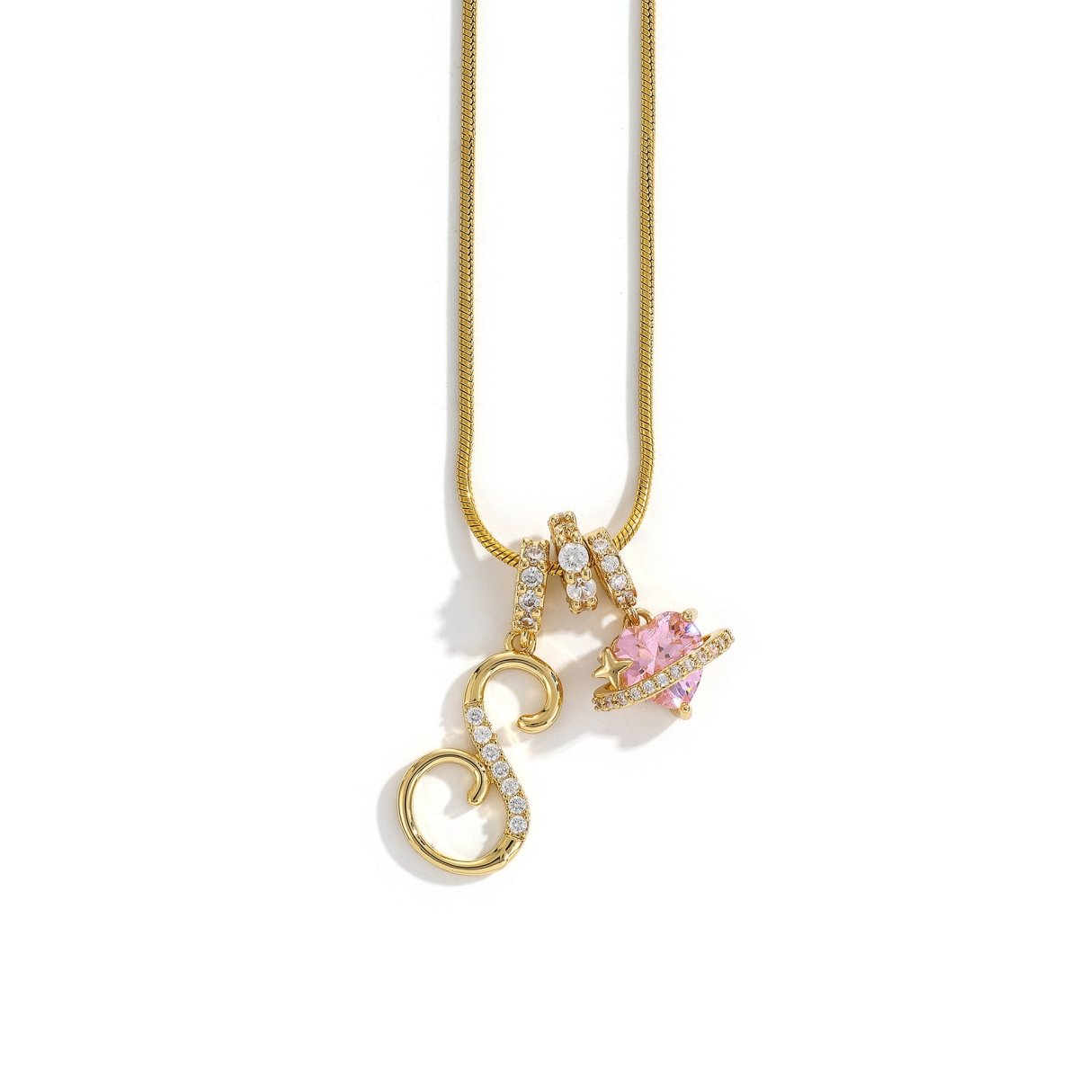 Miami Crystal Heart Initial Necklace - ISMI JEWELS