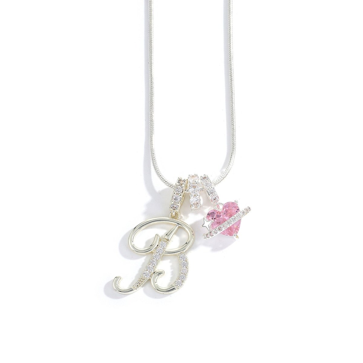 Miami Crystal Heart Initial Necklace - ISMI JEWELS