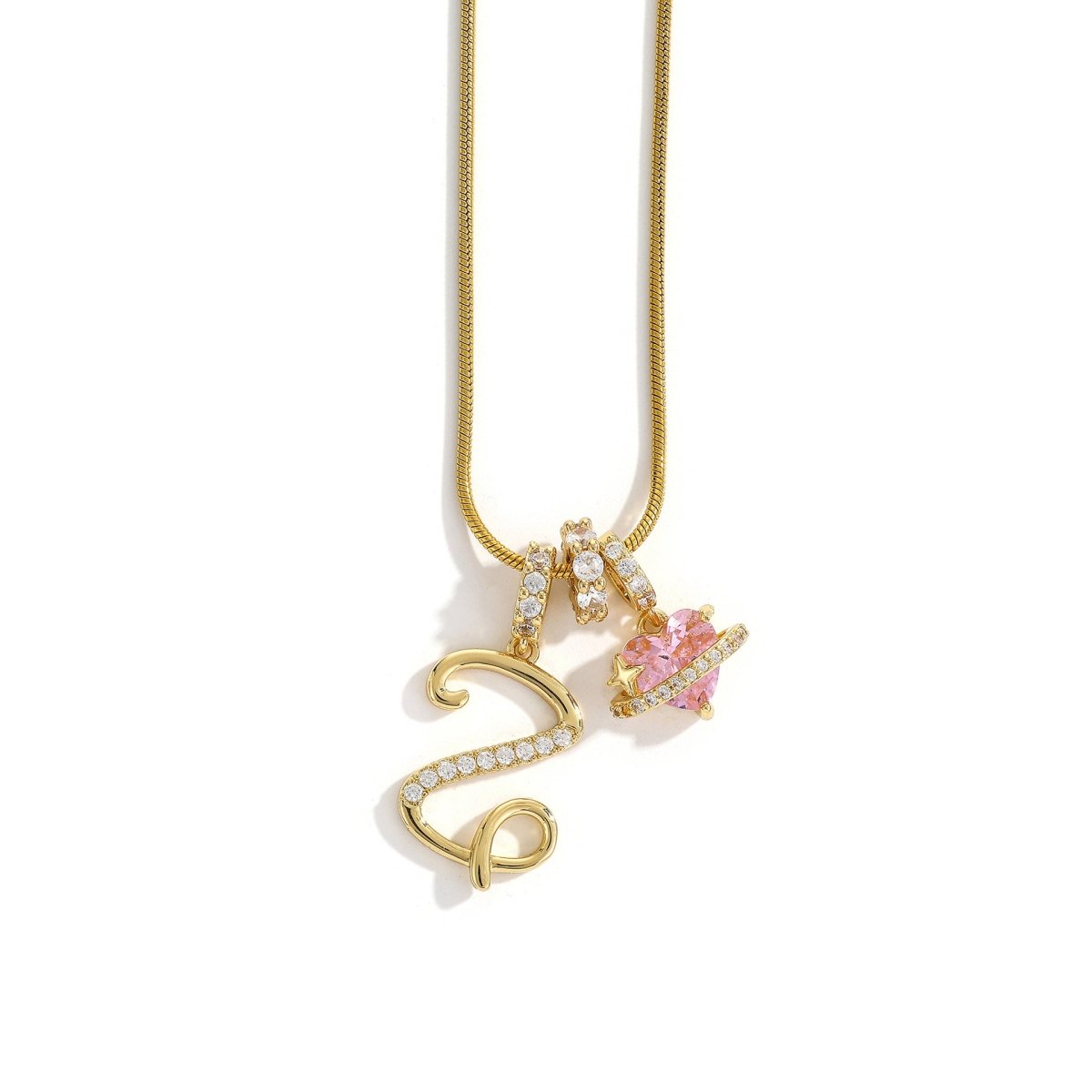 Miami Crystal Heart Initial Necklace - ISMI JEWELS