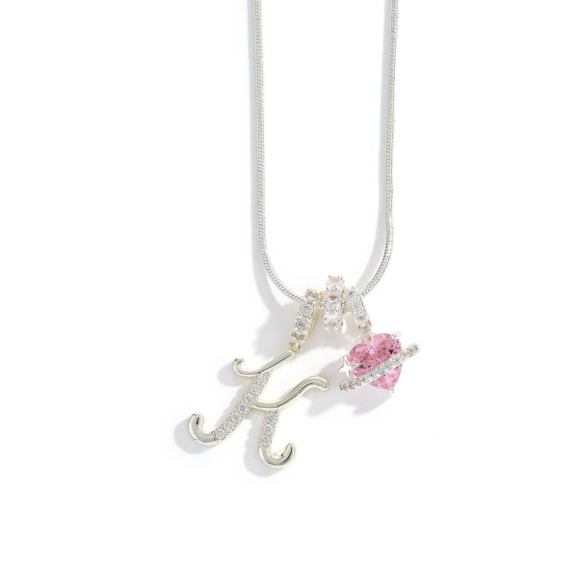 Miami Crystal Heart Initial Necklace - ISMI JEWELS