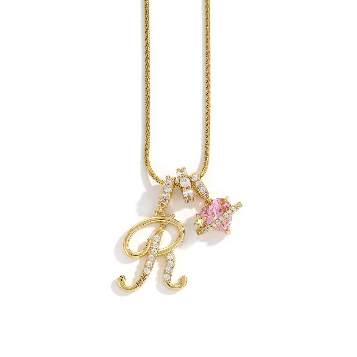 Miami Crystal Heart Initial Necklace - ISMI JEWELS