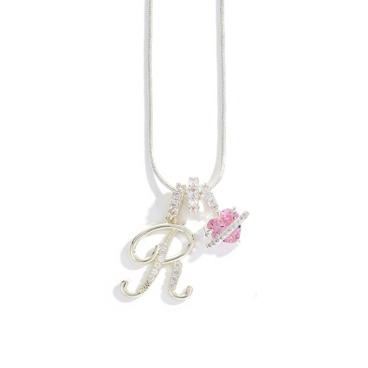 Miami Crystal Heart Initial Necklace - ISMI JEWELS