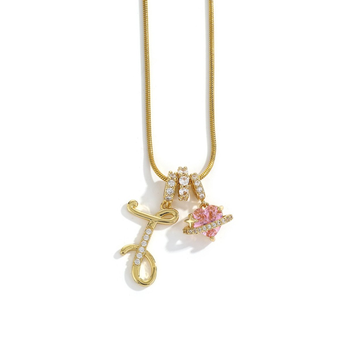 Miami Crystal Heart Initial Necklace - ISMI JEWELS