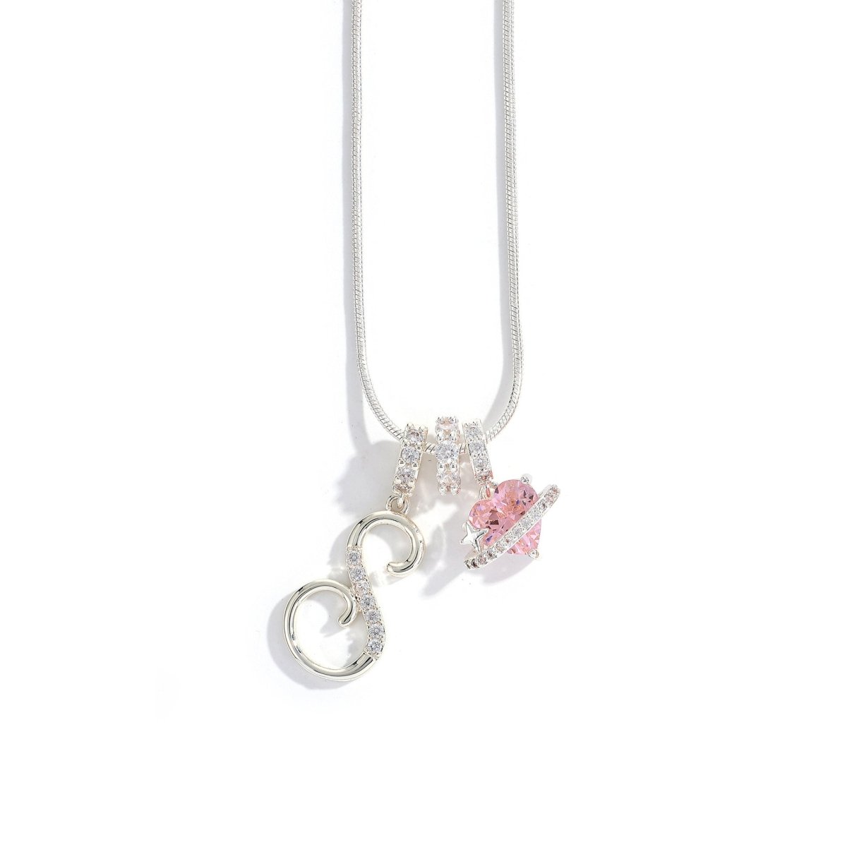 Miami Crystal Heart Initial Necklace - ISMI JEWELS