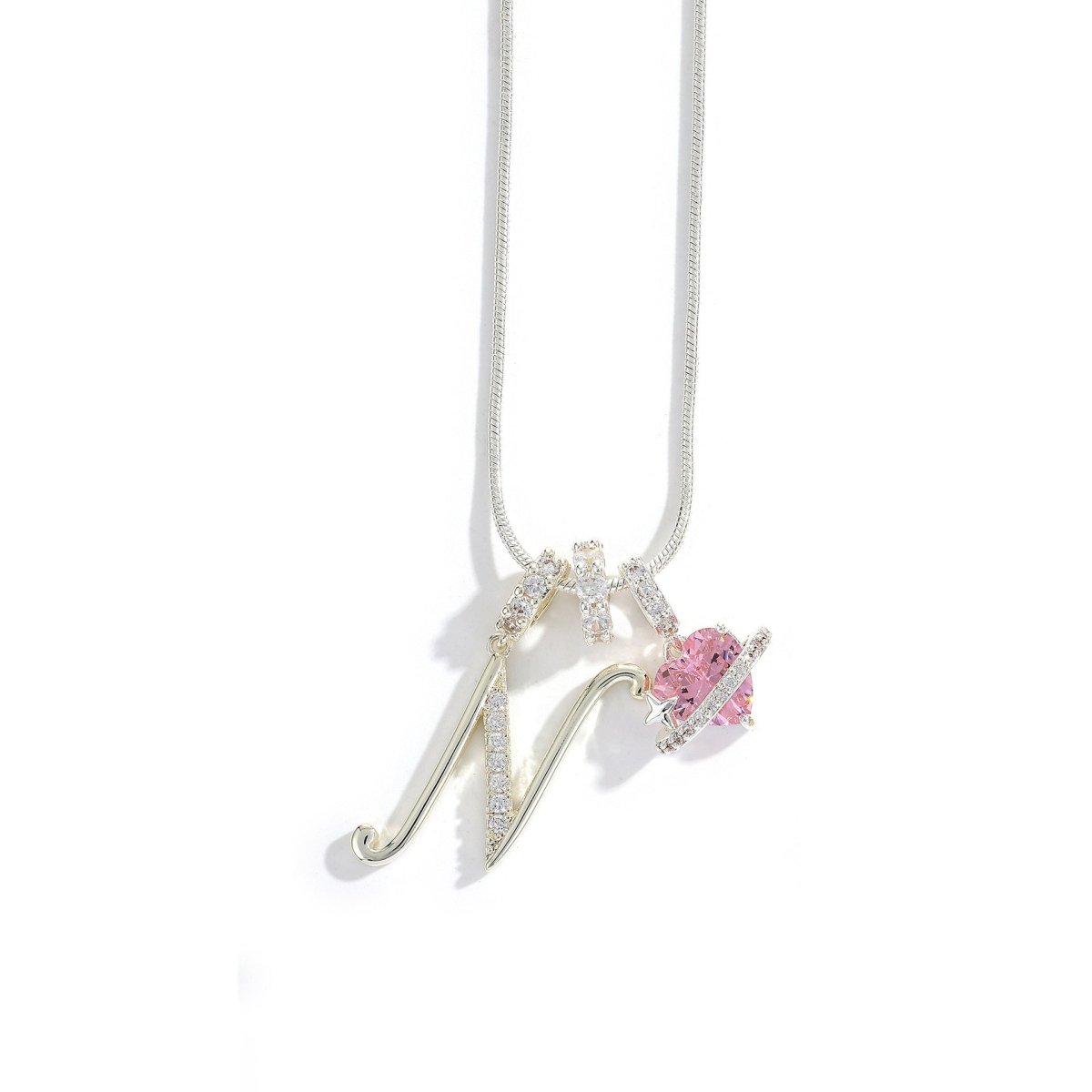 Miami Crystal Heart Initial Necklace - ISMI JEWELS