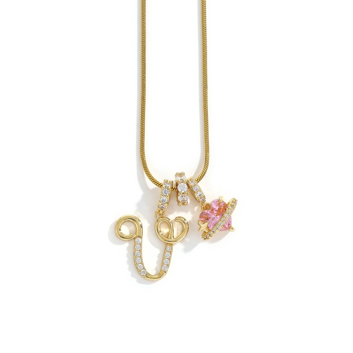 Miami Crystal Heart Initial Necklace - ISMI JEWELS
