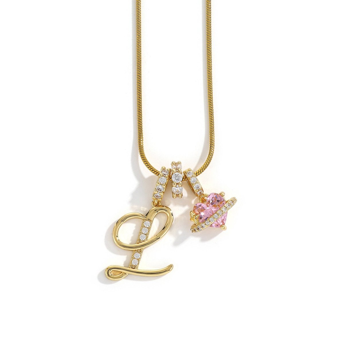 Miami Crystal Heart Initial Necklace - ISMI JEWELS