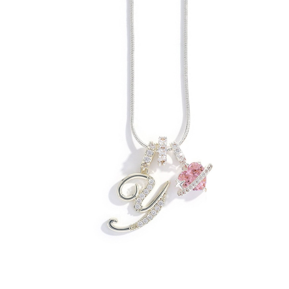 Miami Crystal Heart Initial Necklace - ISMI JEWELS