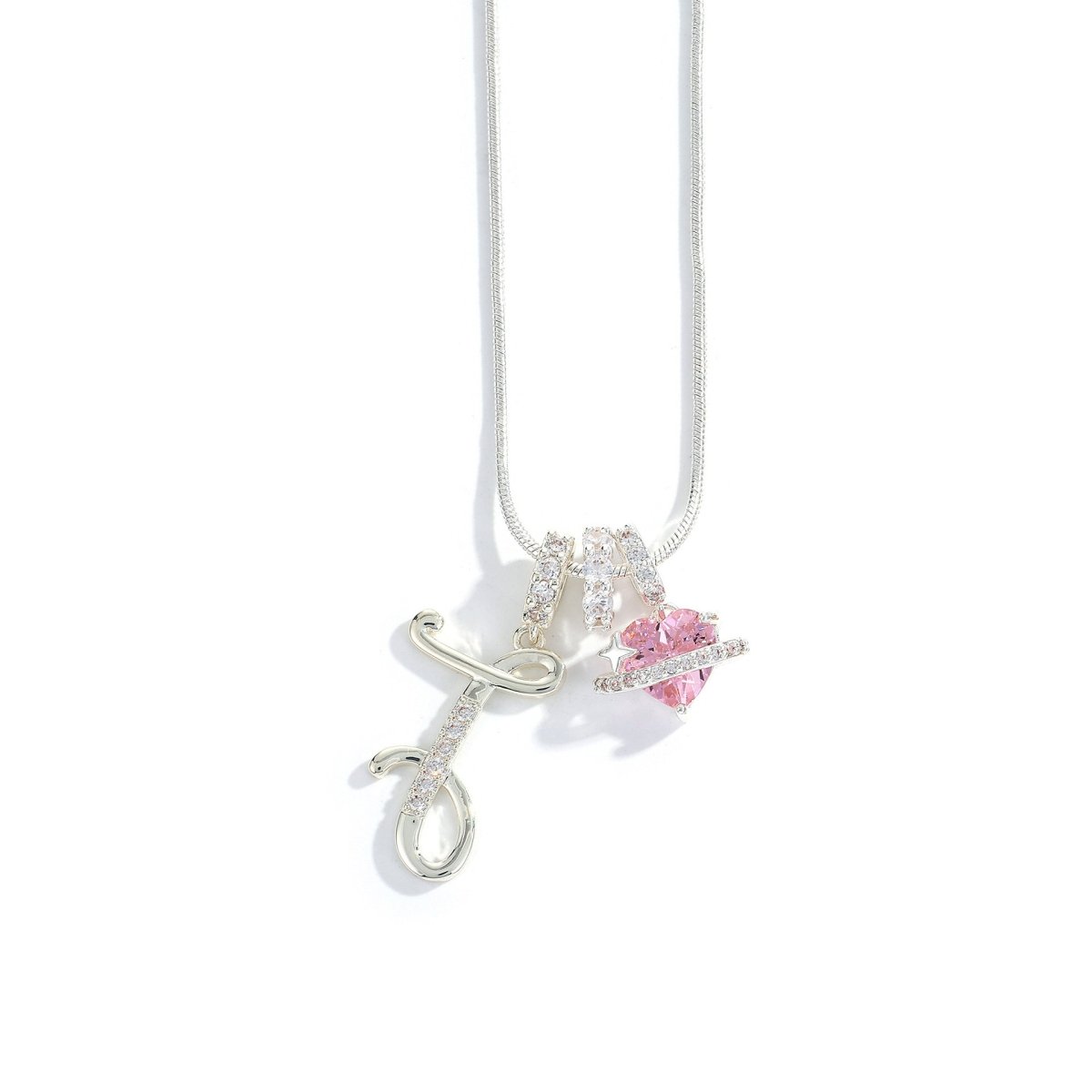 Miami Crystal Heart Initial Necklace - ISMI JEWELS