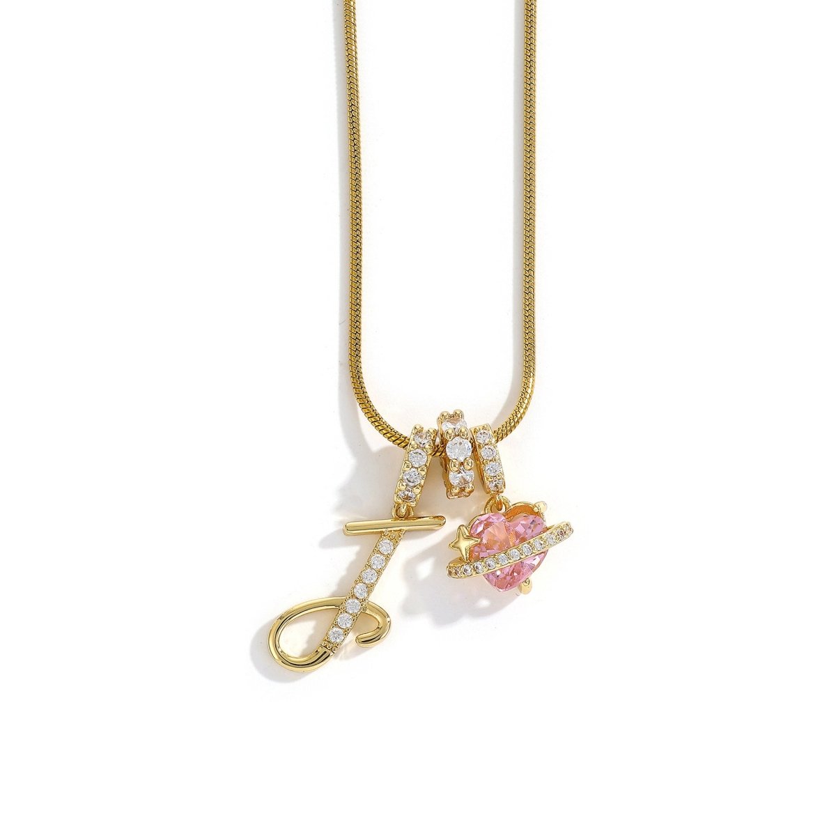 Miami Crystal Heart Initial Necklace - ISMI JEWELS