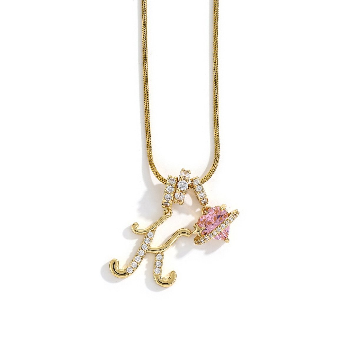 Miami Crystal Heart Initial Necklace - ISMI JEWELS