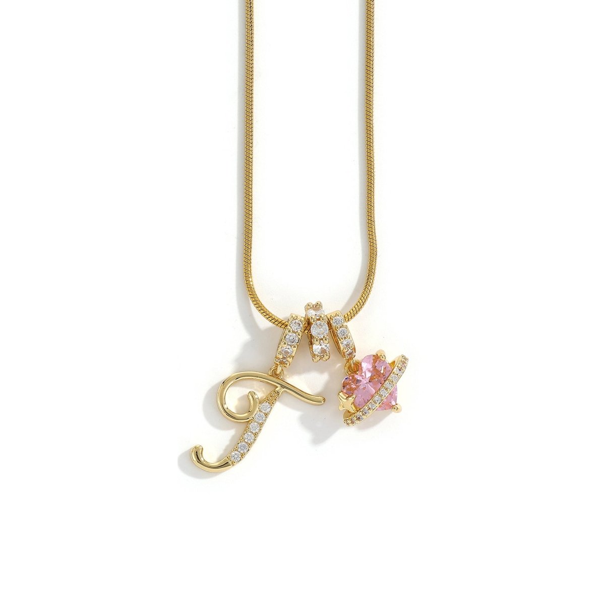 Miami Crystal Heart Initial Necklace - ISMI JEWELS