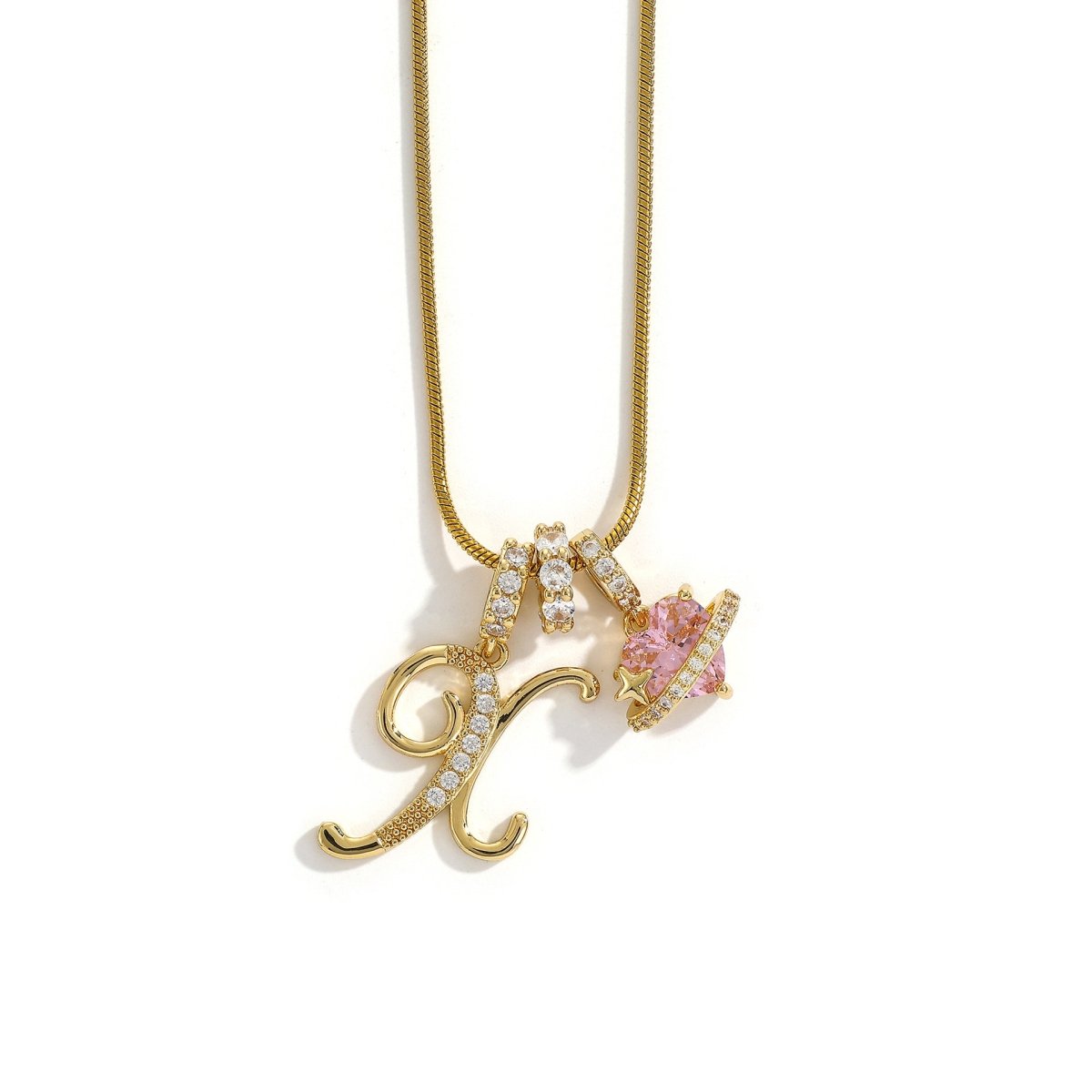 Miami Crystal Heart Initial Necklace - ISMI JEWELS