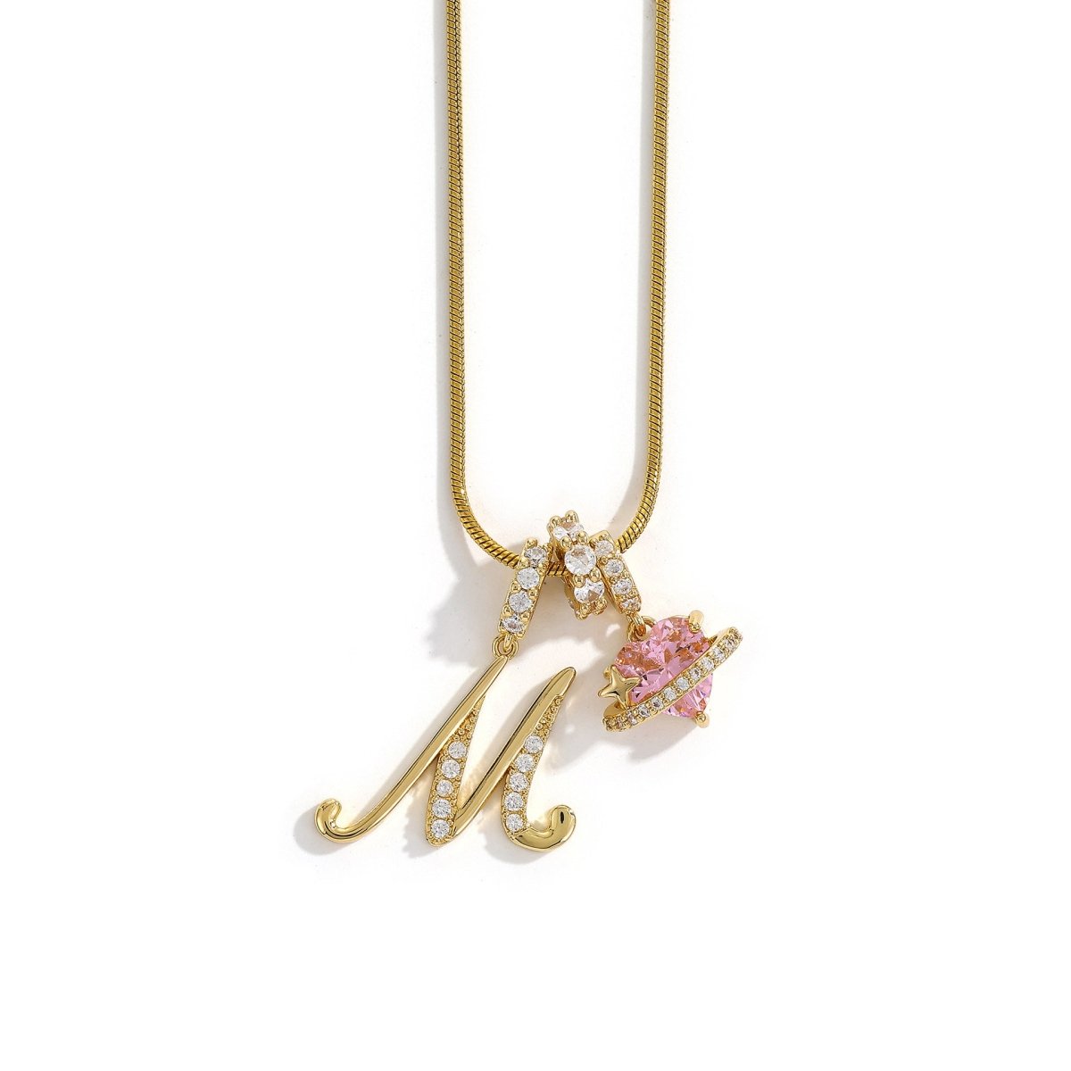 Miami Crystal Heart Initial Necklace - ISMI JEWELS