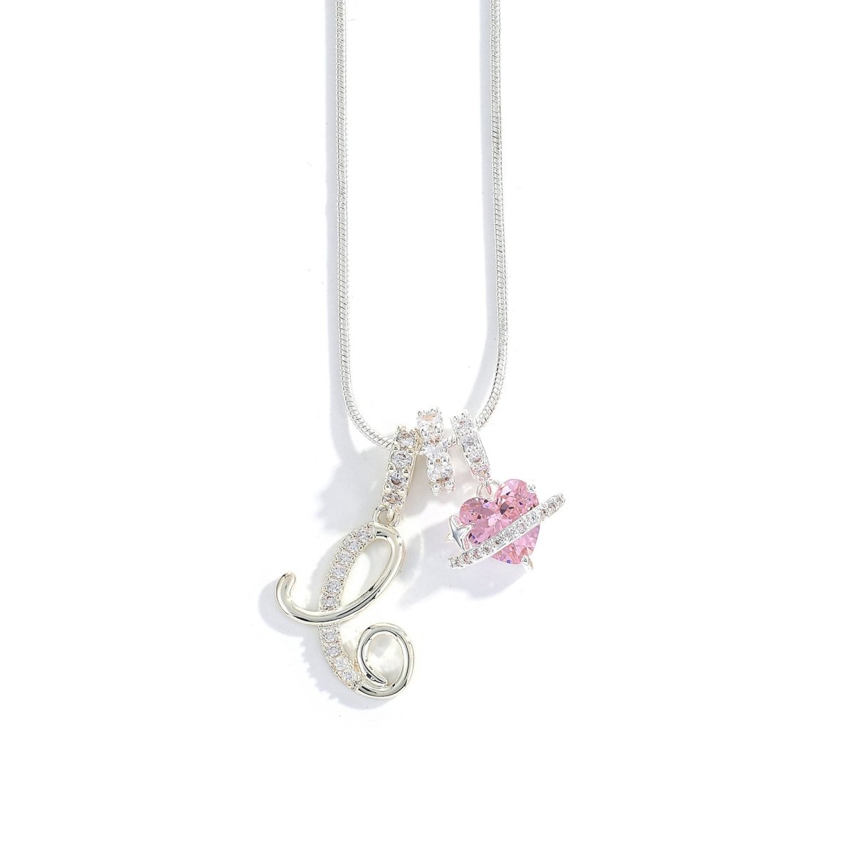 Miami Crystal Heart Initial Necklace - ISMI JEWELS