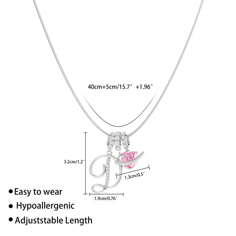 Miami Crystal Heart Initial Necklace - ISMI JEWELS