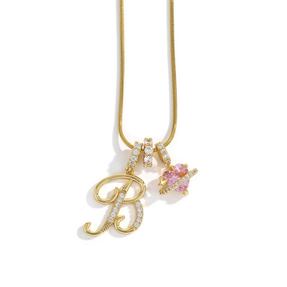 Miami Crystal Heart Initial Necklace - ISMI JEWELS