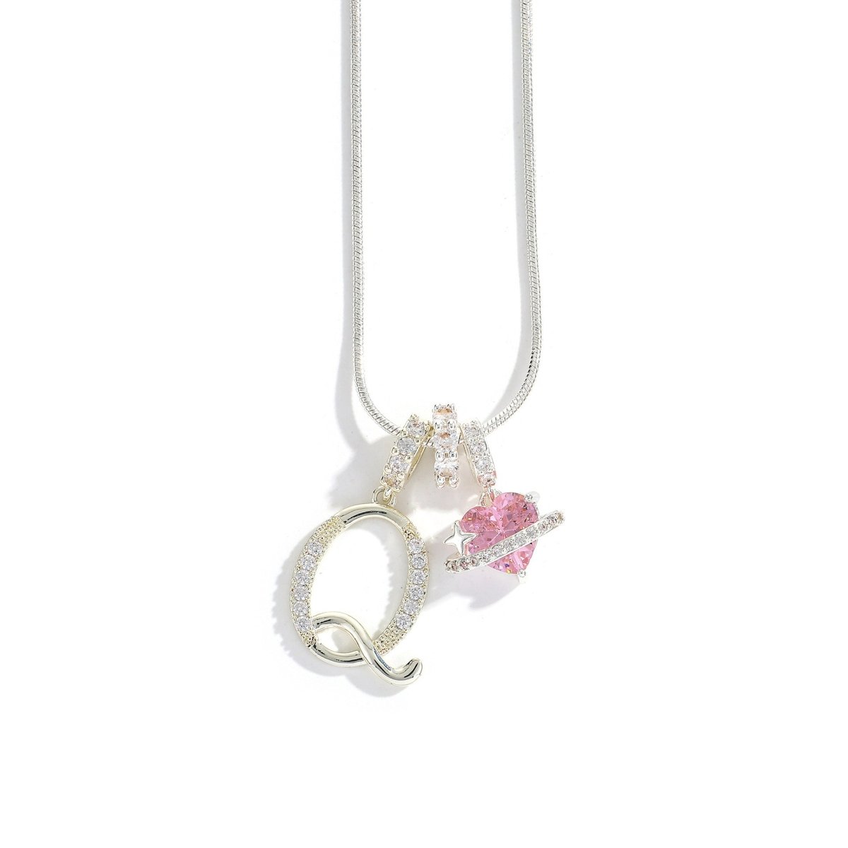 Miami Crystal Heart Initial Necklace - ISMI JEWELS