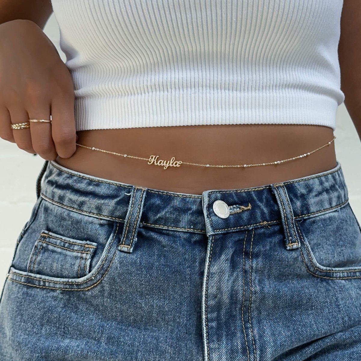 Miami Custom Name Belly Chain - ISMI JEWELS